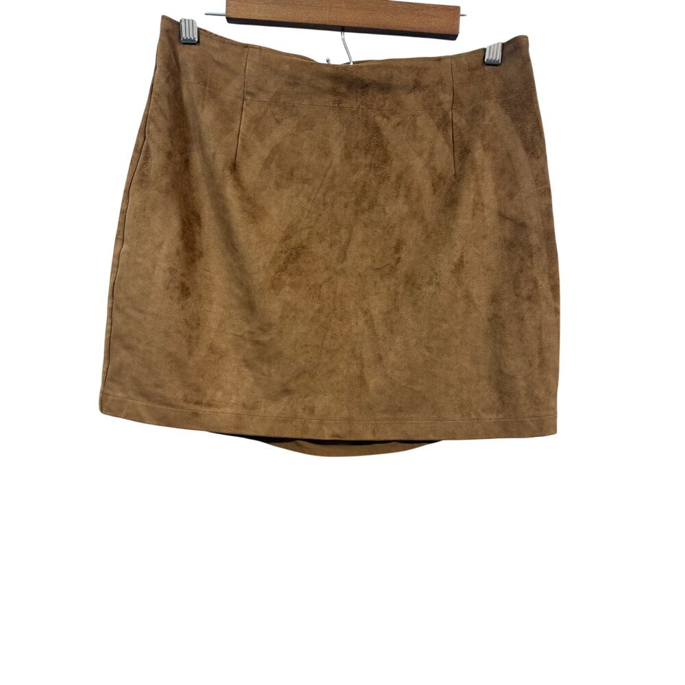 Abercrombie & Fitch Faux Suede Western Mini Skirt Size M Brown Festival Fall